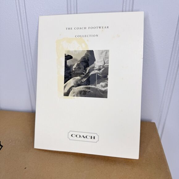 Coach Sz 7.5B Woven Square Toe Thong Sandals Nadya Des Desert Brown Leather J375 - Picture 8 of 12